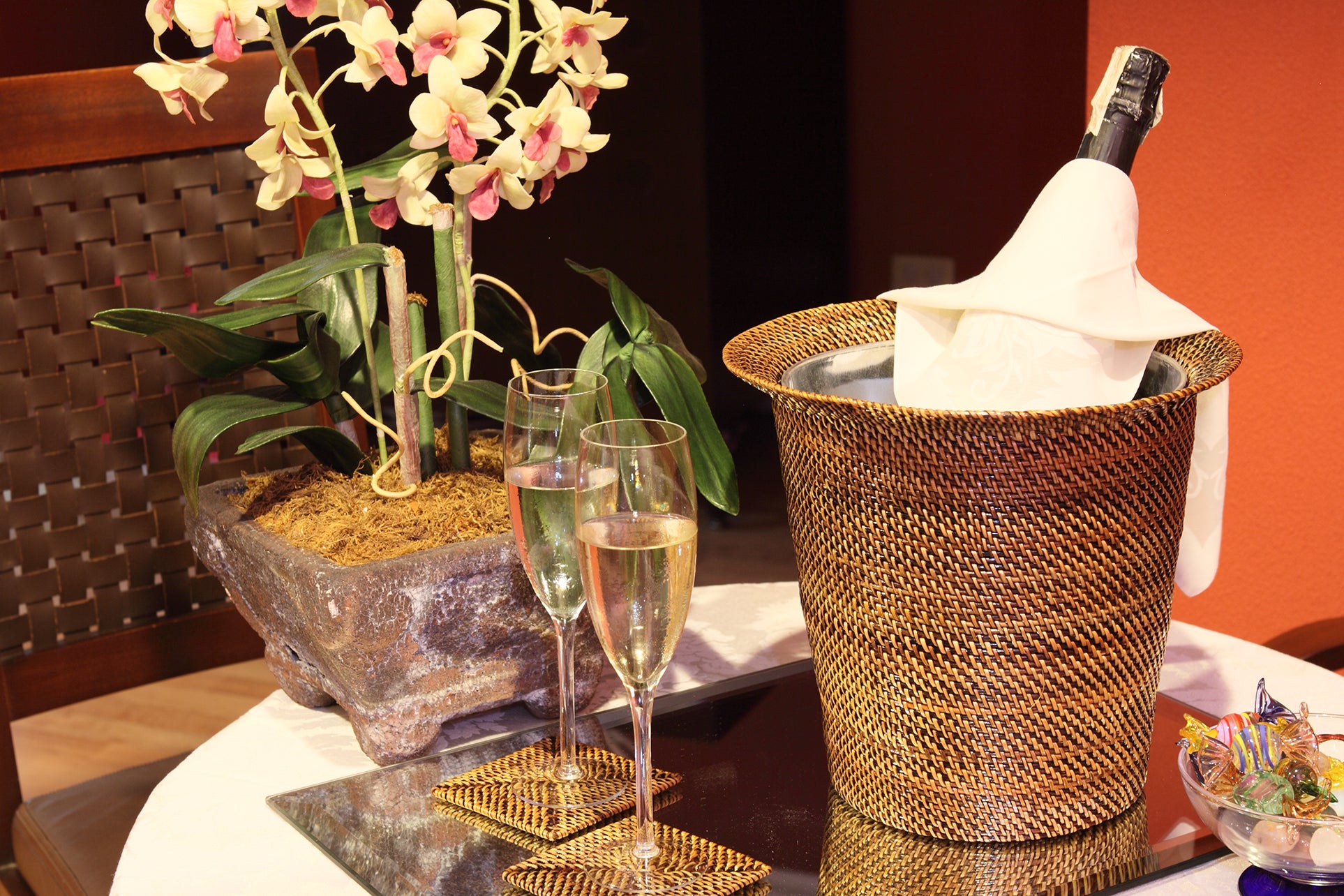 Wine and Champagne Holder with Galvanized Bucket, 10" H