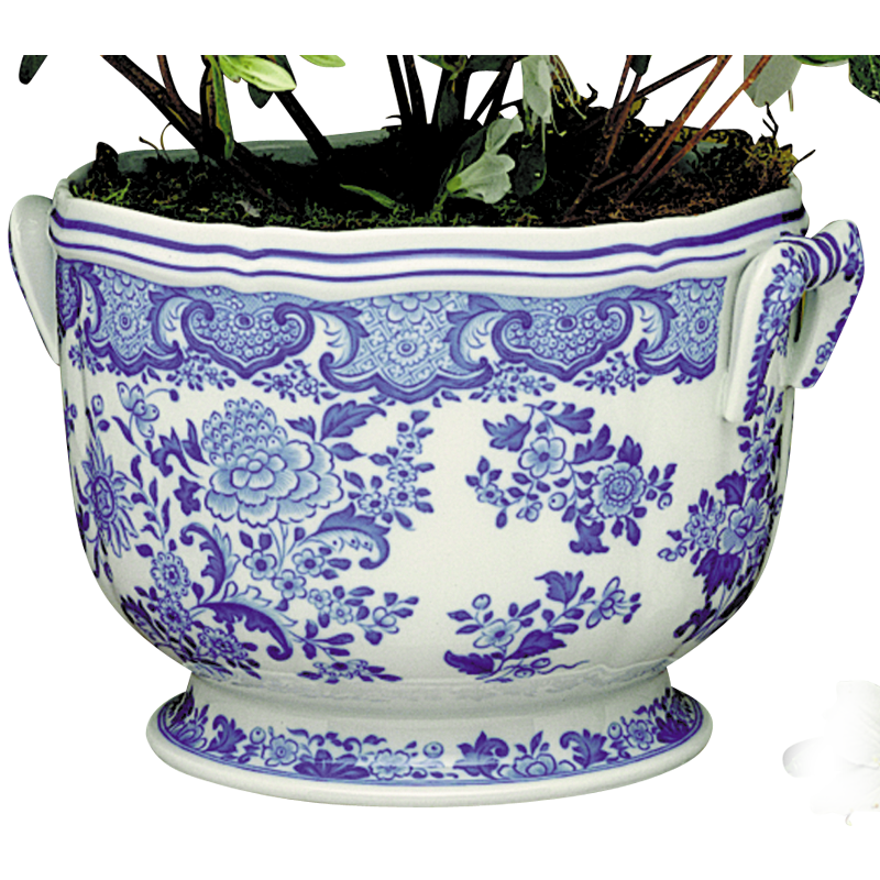 Mottahedeh Blue & White Floral Cachepot