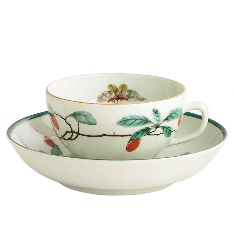 Mottahedeh Famille Verte Tea Cup & Saucer