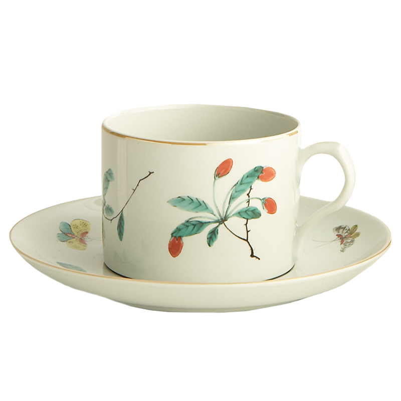 Mottahedeh Famille Verte Cup & Saucer - Lg.