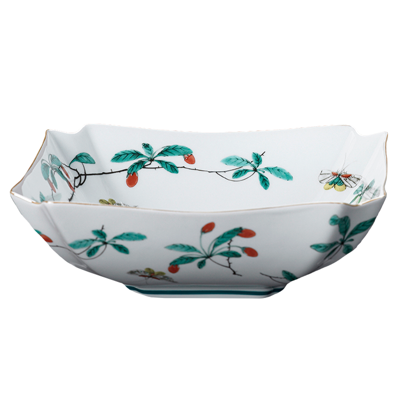 Mottahedeh Famille Verte Low Square Bowl