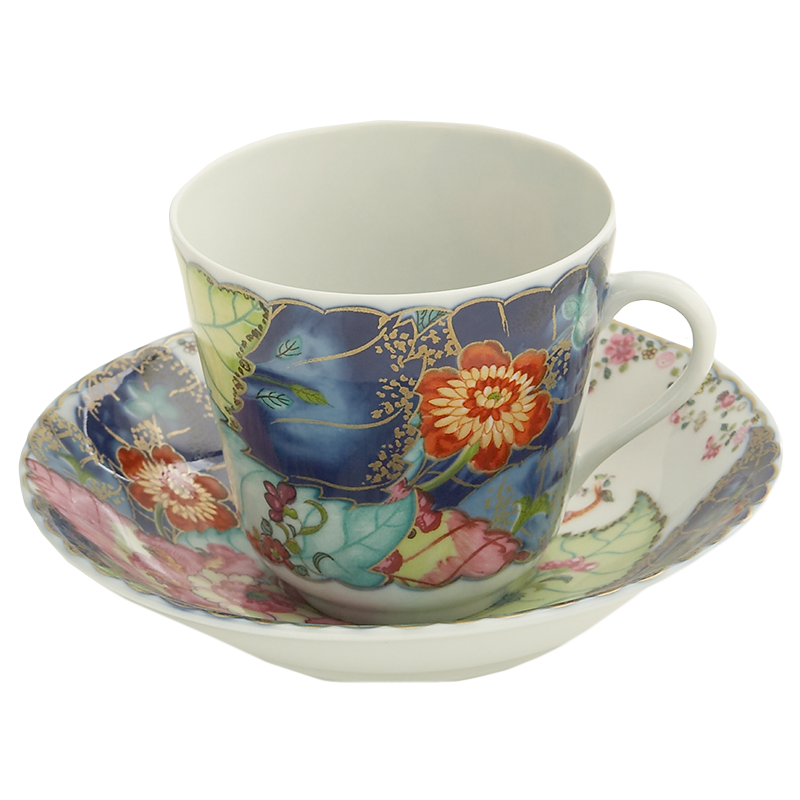 Mottahedeh Tobacco Leaf Tea Cup & Saucer
