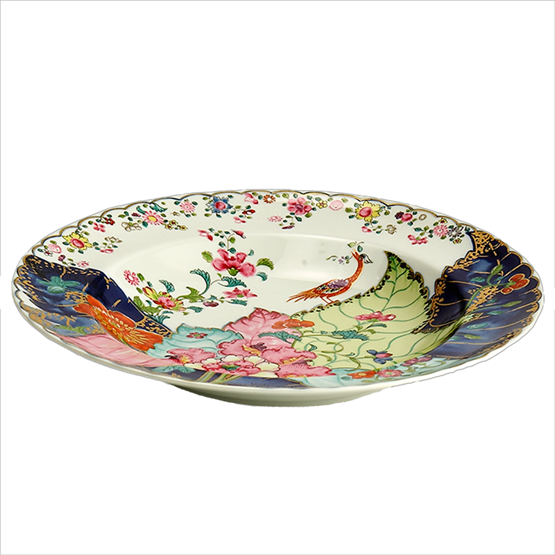 Mottahedeh Tobacco Leaf Rim Soup Plate