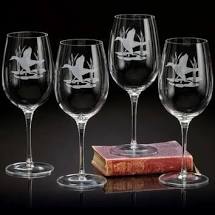 Julie Wear American Ducks Wine Glasses