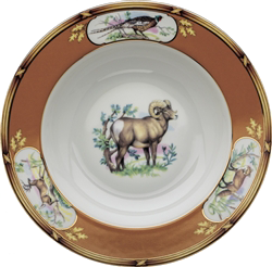American Wildlife Big Horn Ram Rimmed Soup Bowl
