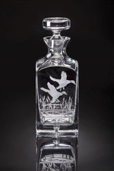 Julie Wear Flying Mallard Crystal Decanter