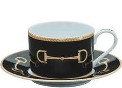 Julie Wear Cheval Black Cup & Saucer