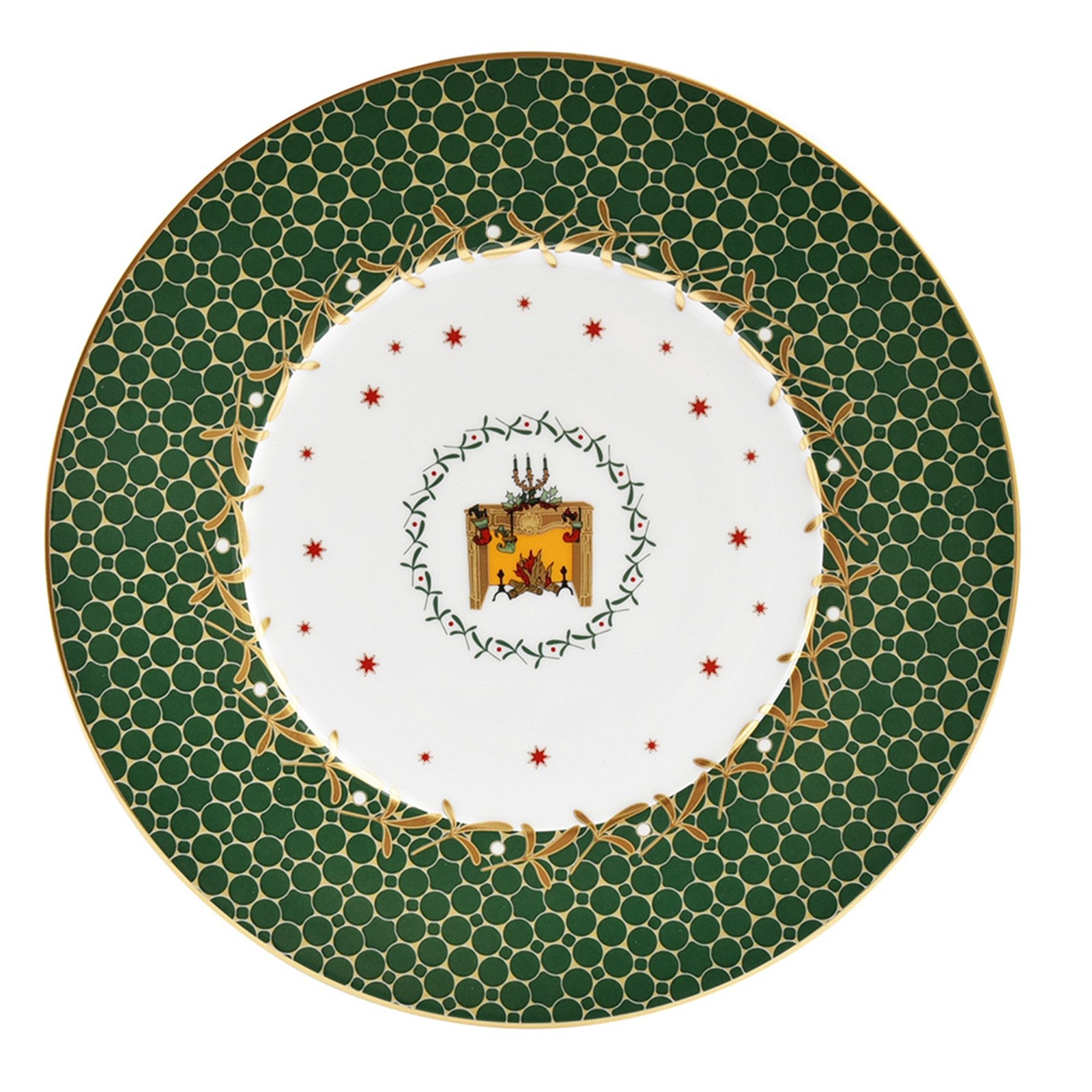 Noel Vert Salad Plate - Green Fire