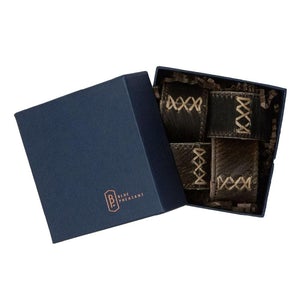 Hair-on-Hide Napkin Rings - Boxed Set of 4