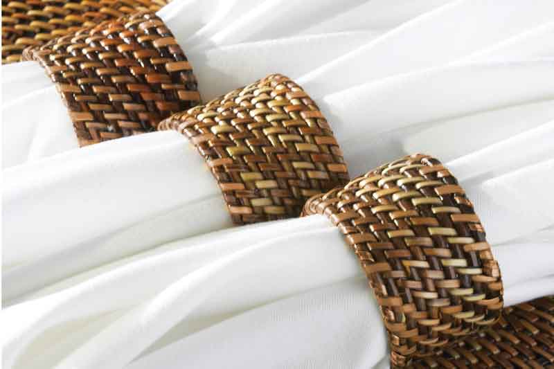 Napkin Ring Rattan, set / 4 pcs