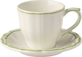 Filet Vert Tea Cups/Saucers set of 2