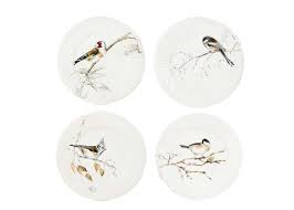 Les Oiseaux De La Foret Canape Plates Asstd 6 7/16" Dia S/4