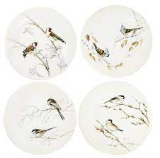 Les Oiseaux De La Foret Dessert Plates Asstd S/4
