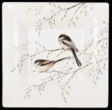 Les Oiseaux De La Foret Large Square Candy Tray 6 11/16" Sq