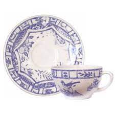 Oiseau Bleu Breakfast Cups/Saucers Set of 2