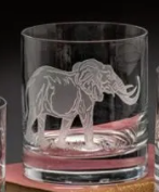Elephant Double Old Fashioned Glasses - Set of 4