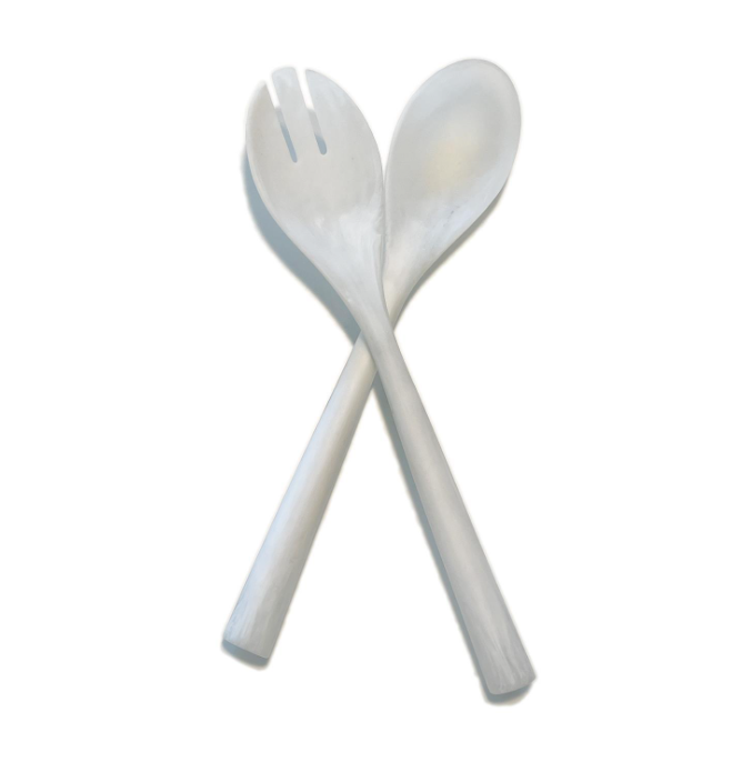 White Marble-esque salad tossers