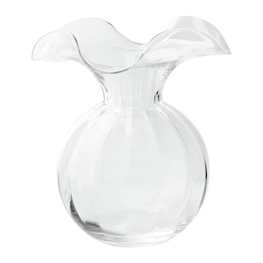 Vietri Hibiscus Glass Clear Medium Fluted Vase