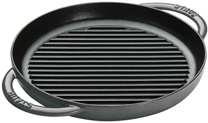 Staub Cast Iron - 10" Graphite Grey Round Grill