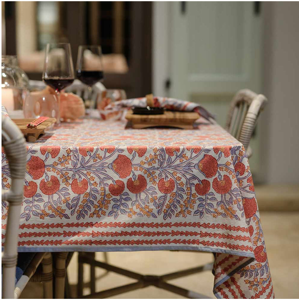 Cactus Flower Ivory Tablecloth 60 X 120