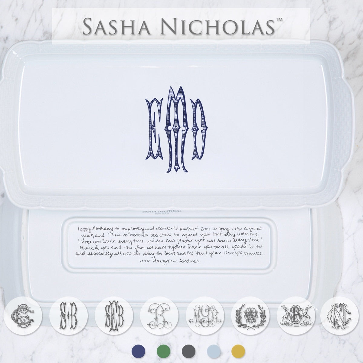 Weave Handwritten Hostess Platter – with monogram