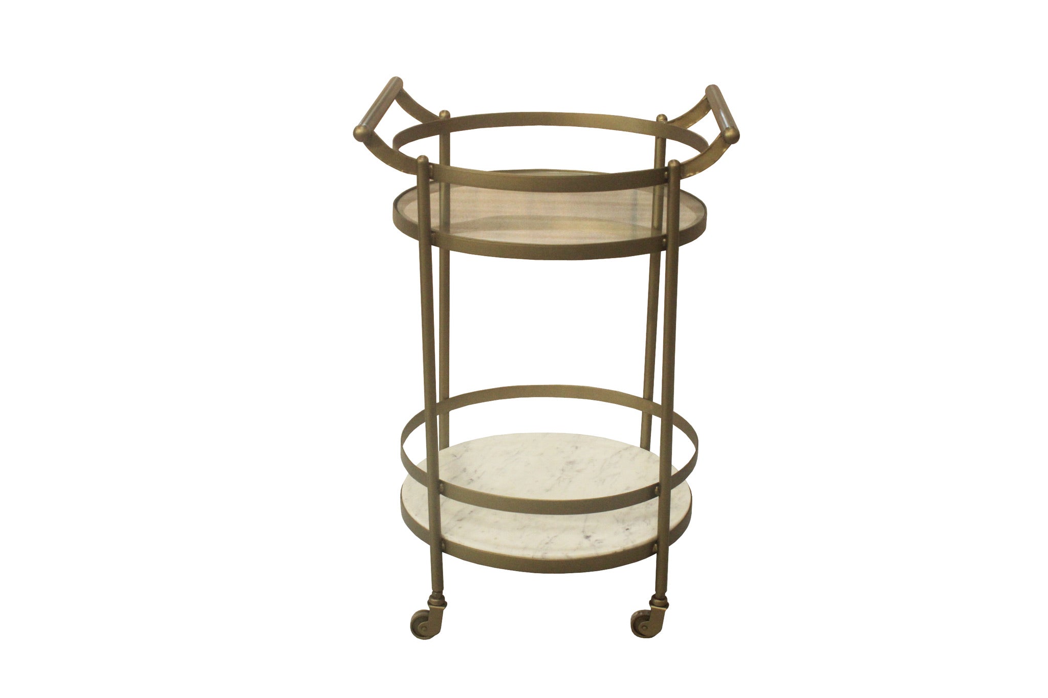 Vine Grove Metal, Marble and Glass Bar Cart