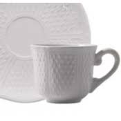 Pont Choux White Tea Cups/Saucers Set of 2