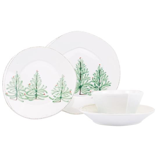 Vietri Lastra Holiday Four-Piece Place Setting