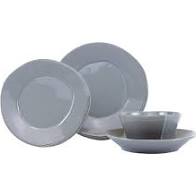 Vietri Lastra Gray Four-Piece Place Setting