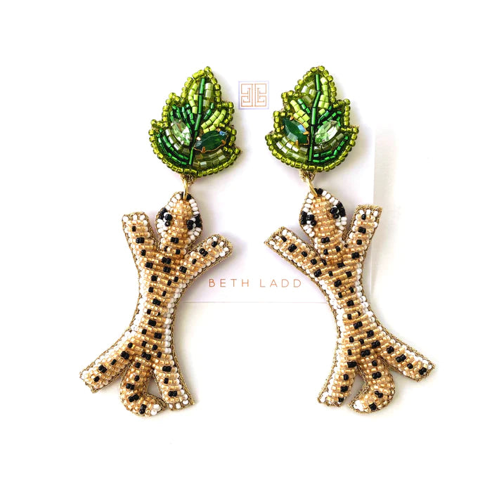 Leopard Leaf Earrings