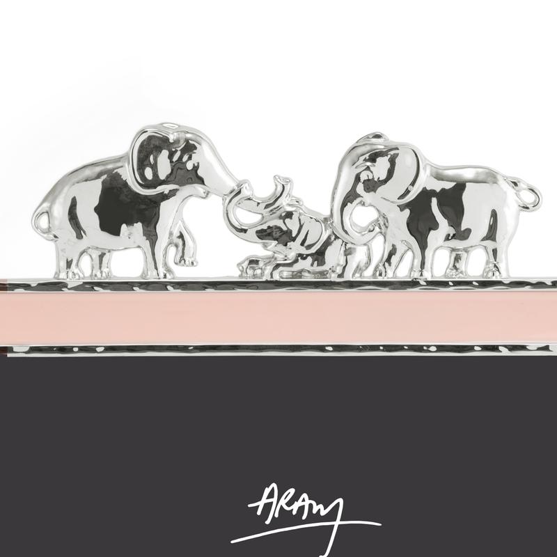 Elephant Frame Pink Enamel 4x6