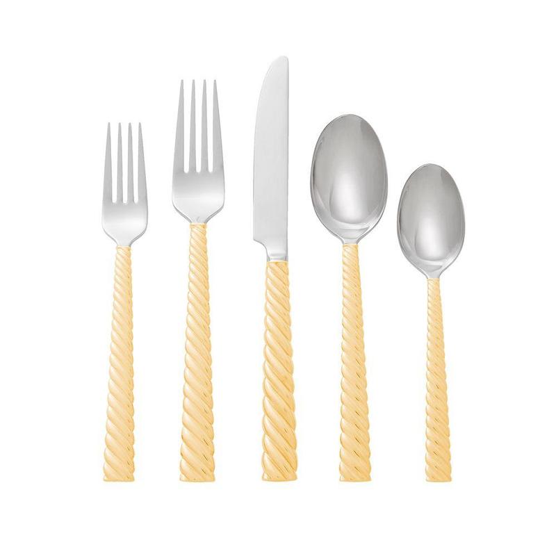 Twist Gold 5-Piece Flatware Set