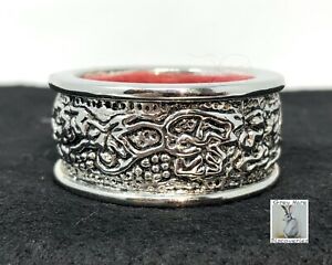 Wine Bottle Drip Ring with Grapes - Silverplate