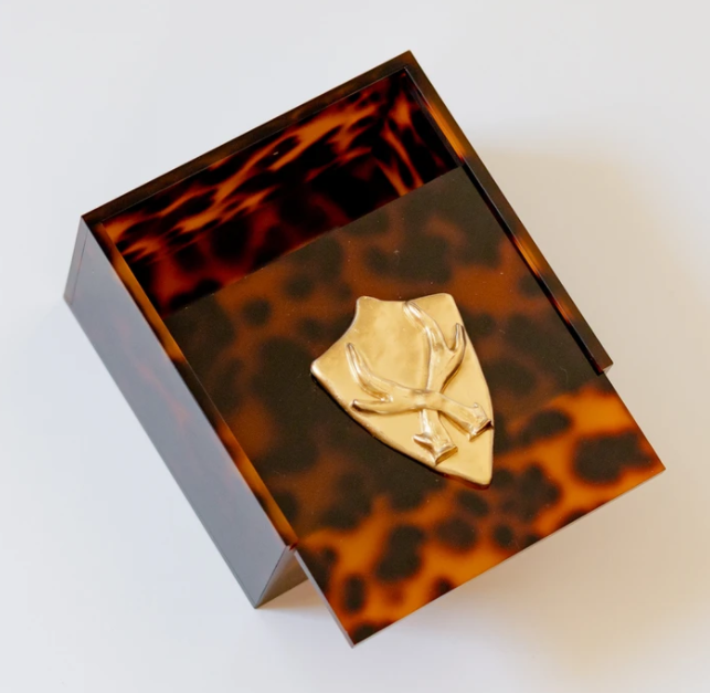Shield with Antlers Acrylic Box (Tortoise)