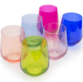 Estelle Colored Wine Stemless - Set of 2