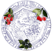 Oiseau Bleu Fruits Dinner Plate