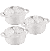 Staub Ceramic 3piece Mini Round cocotte Set - White