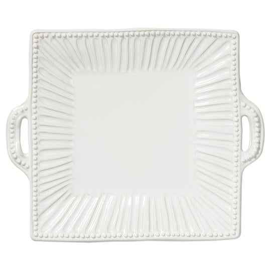 Vietri Incanto Stone Stripe Handled Square Platter