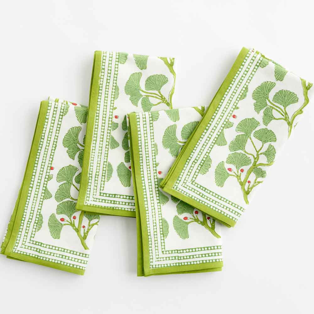 Spring Ginkgo Napkin Set 4
