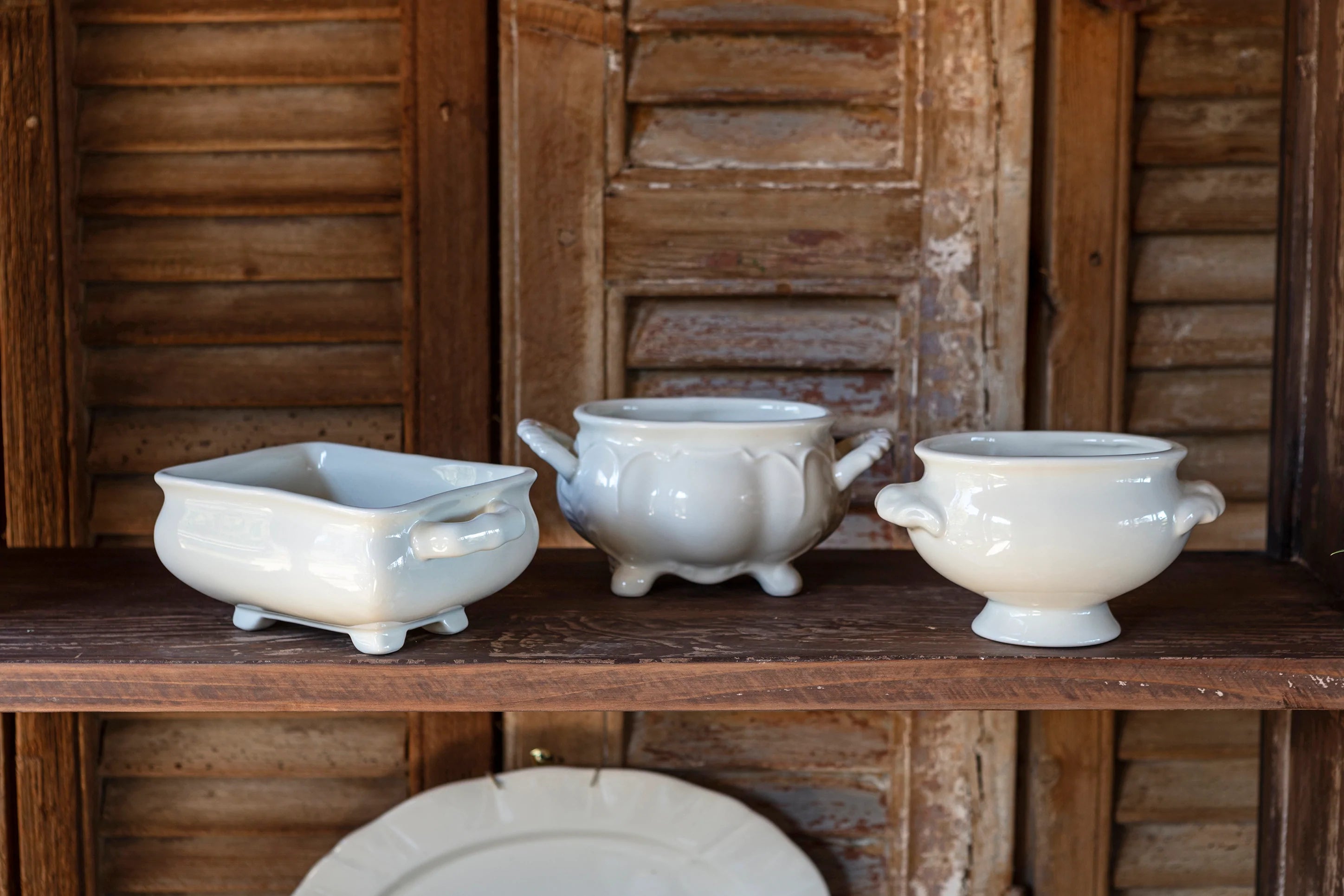 Tureen Cream Ceramic Set/3