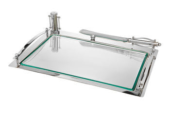 Nickel Plate Challah Board Set