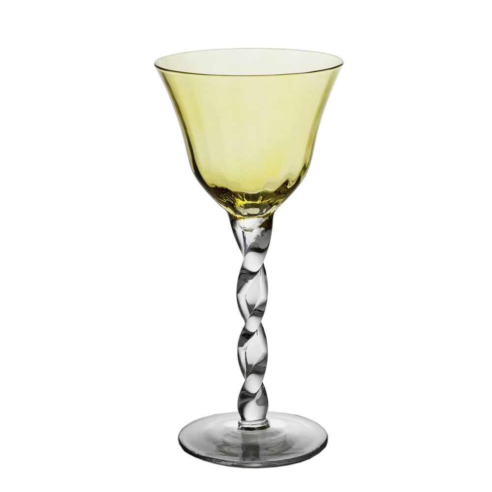Adriana Wine Glass, Yellow, Set of 4