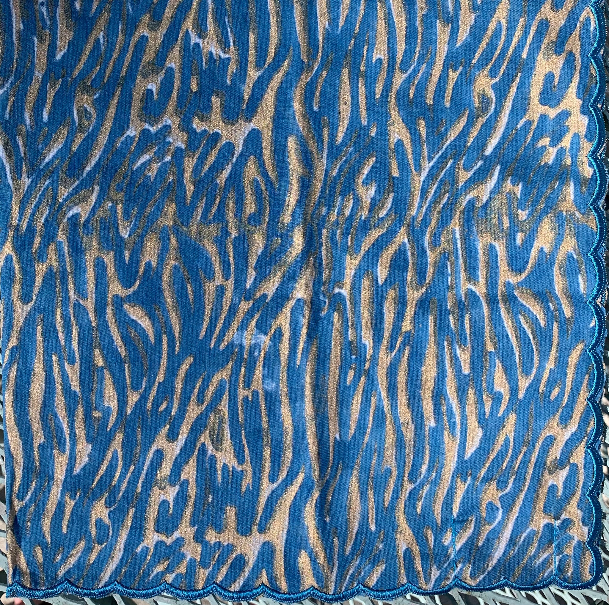 Zebra Stripe Blue Cocktail Napkins - set of 6