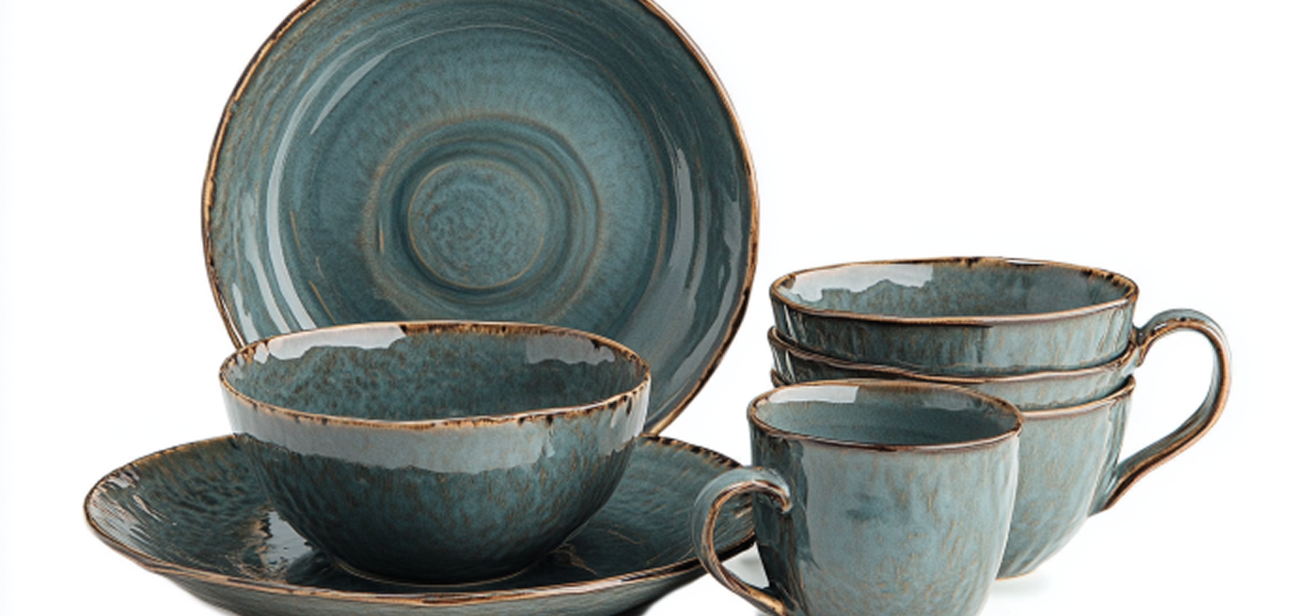 Casafina Blue Bowls, Cups, and Plate