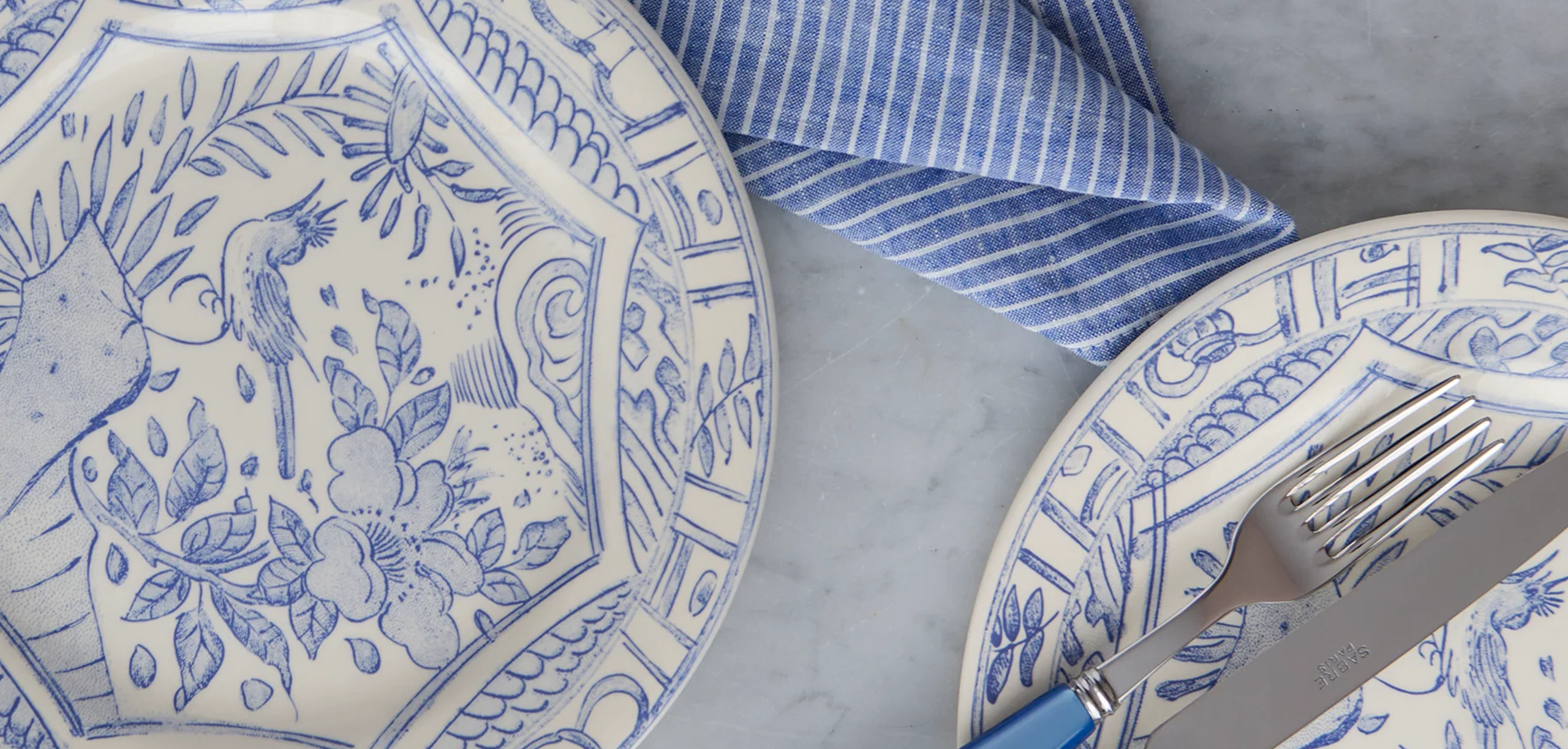 blue and white patterned china