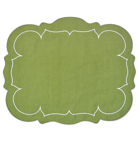 Linho Placemats Scalloped Rectangular Set of 4