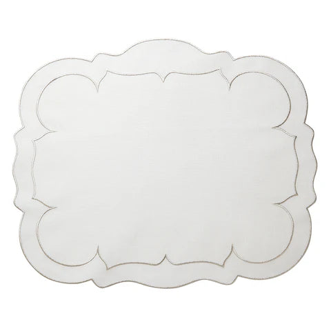 Linho Placemats Scalloped Rectangular Set of 4