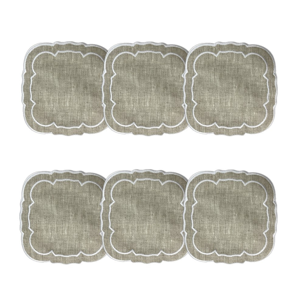 Linho Scalloped Square Coaster | Set of 6