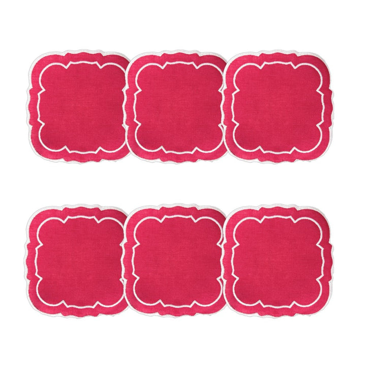 Linho Scalloped Square Coaster | Set of 6