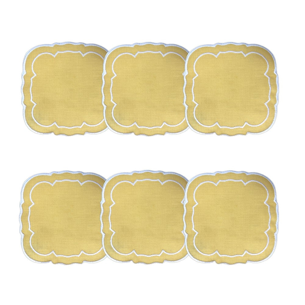 Linho Scalloped Square Coaster | Set of 6